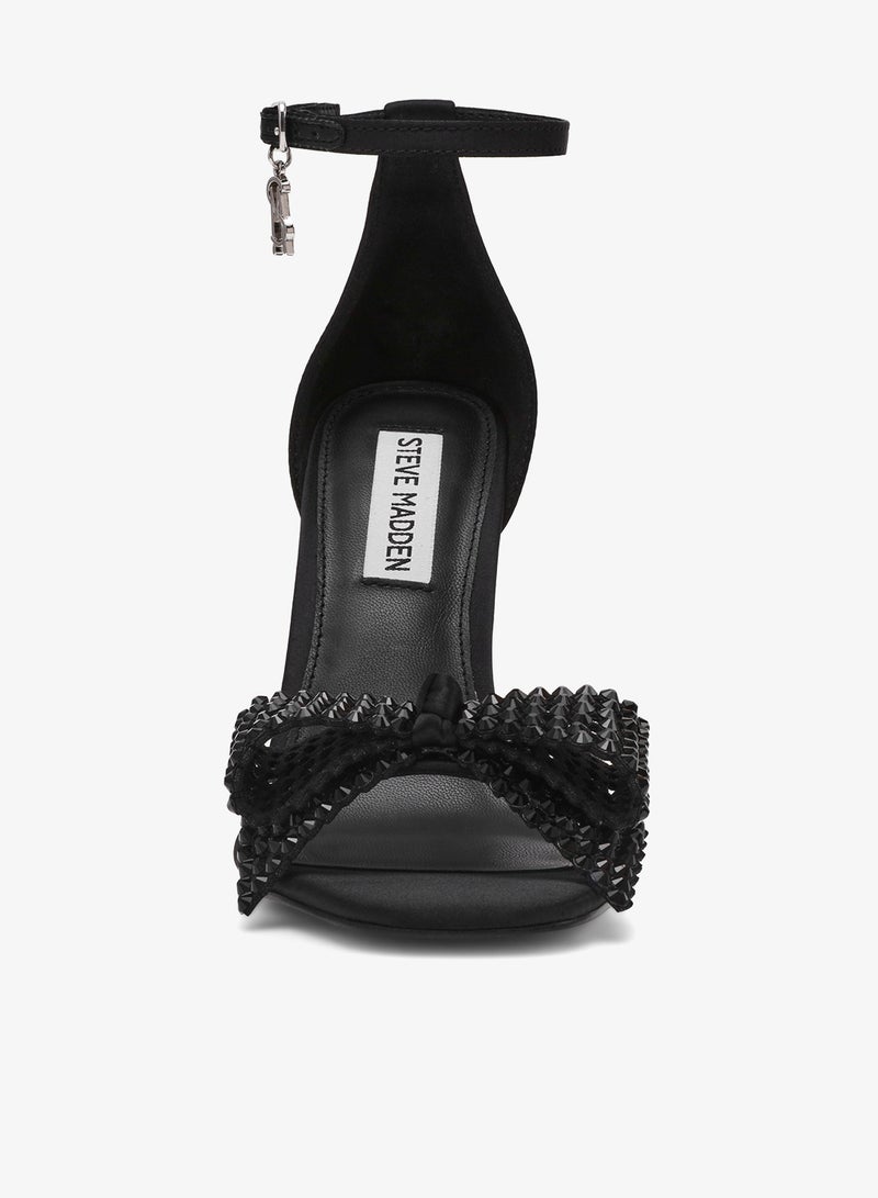 ستيف مادن صنادل بكعب عالٍ بشريط للكاحل من الساتان - Image 2